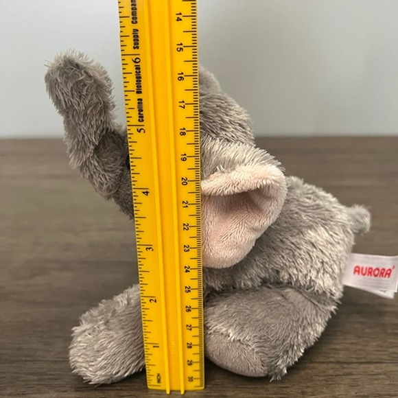 Aurora Baby Grey Elephant Plush 6" - Picture 4 of 5